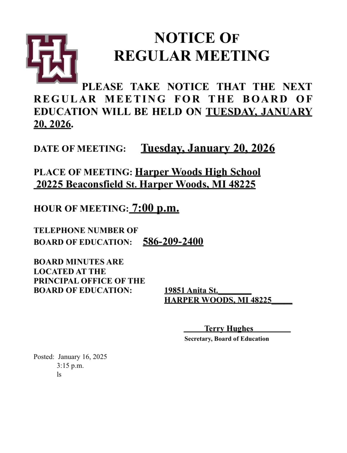 regular meeting